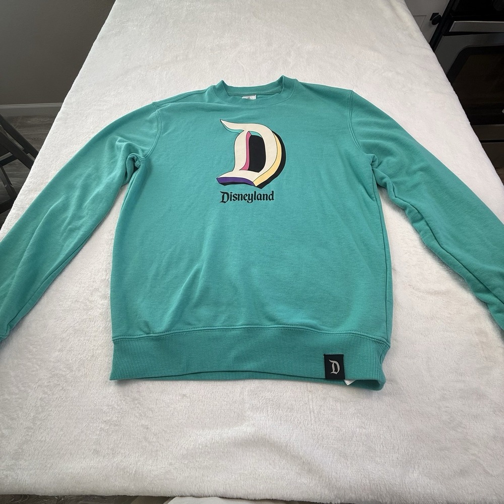 Disneyland Spirit Jersey Sweatshirt Adult XS Teal Retro D Logo Disney Parks
